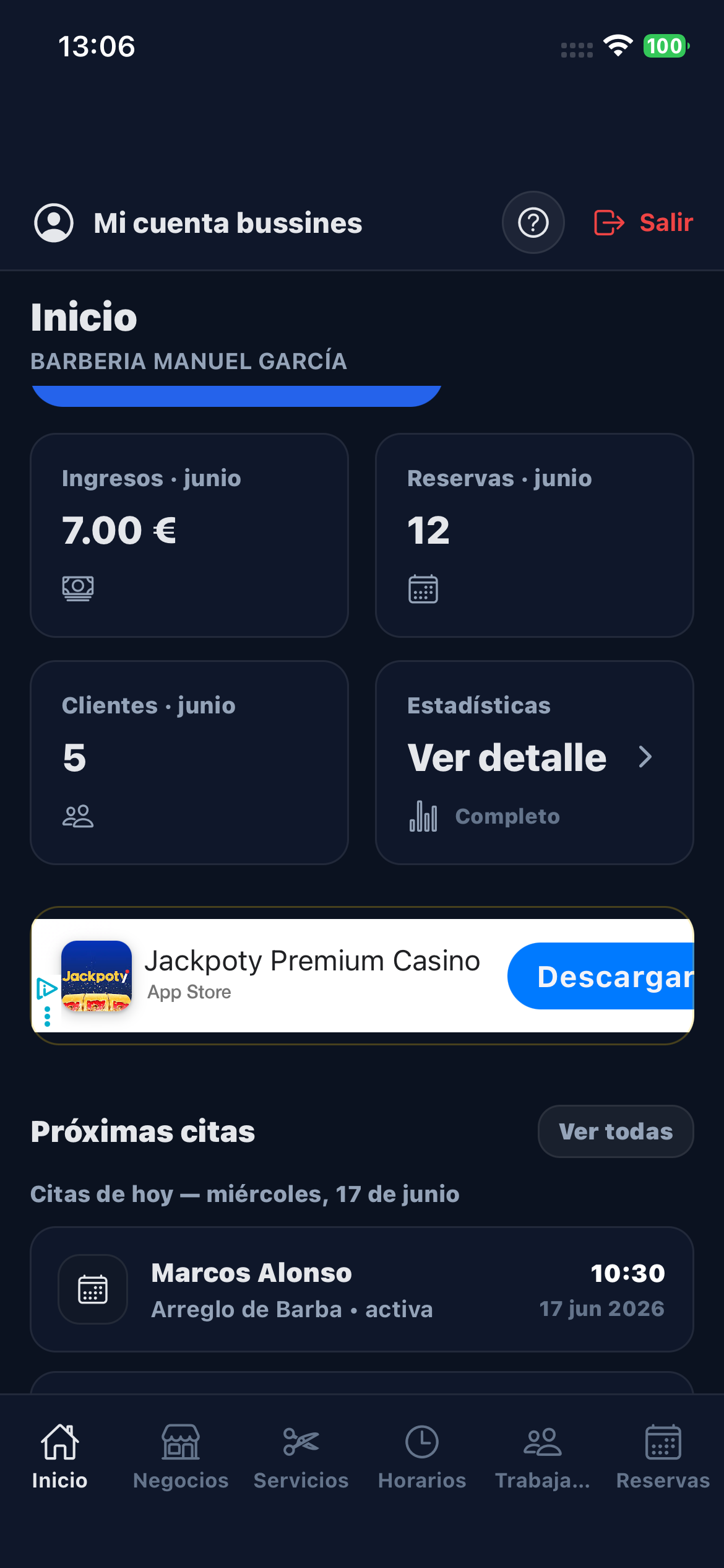 Inicio negocio