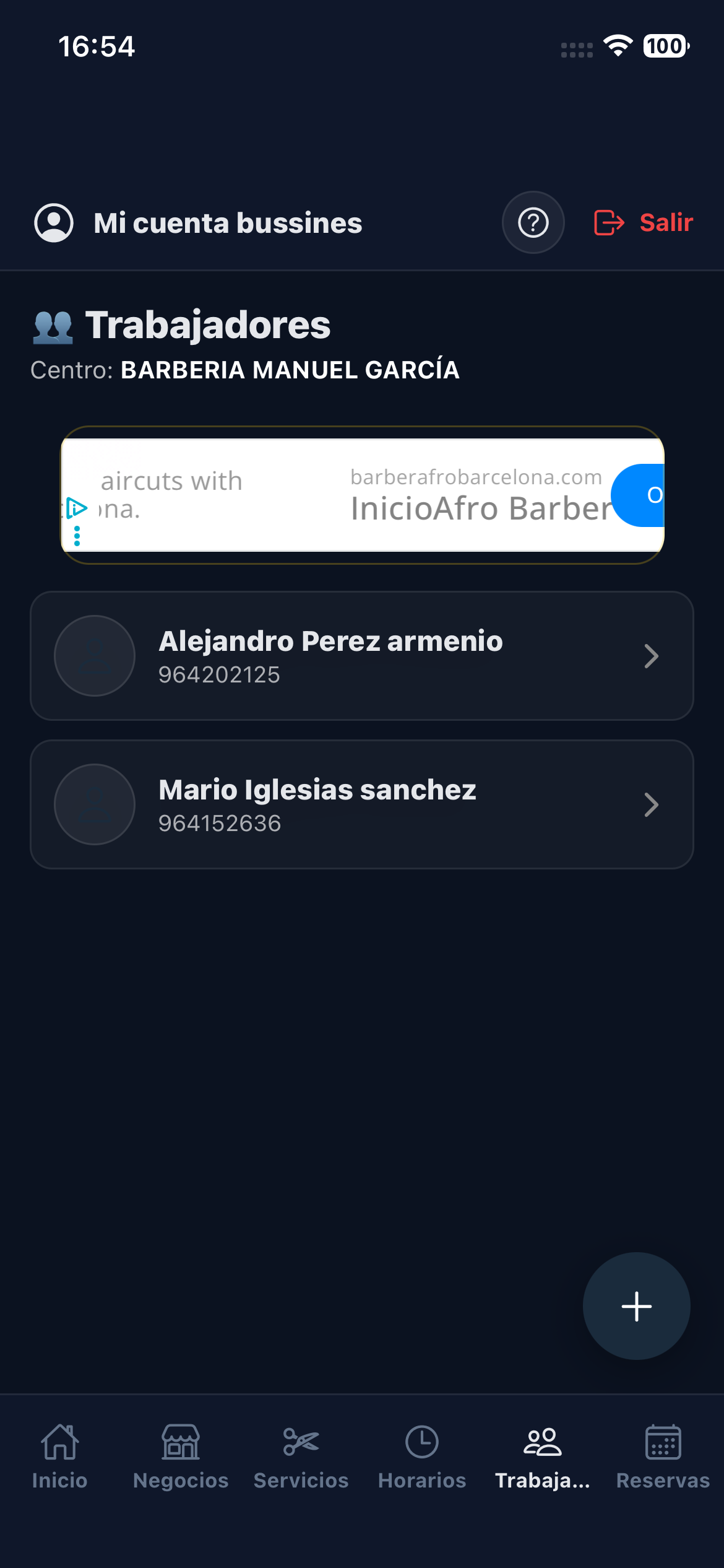 Trabajadores negocio